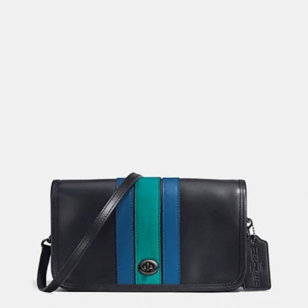 COACH F57461 75TH ANNIVERSARY STRIPE PENNY CROSSBODY IN GLOVETANNED CALF LEATHER